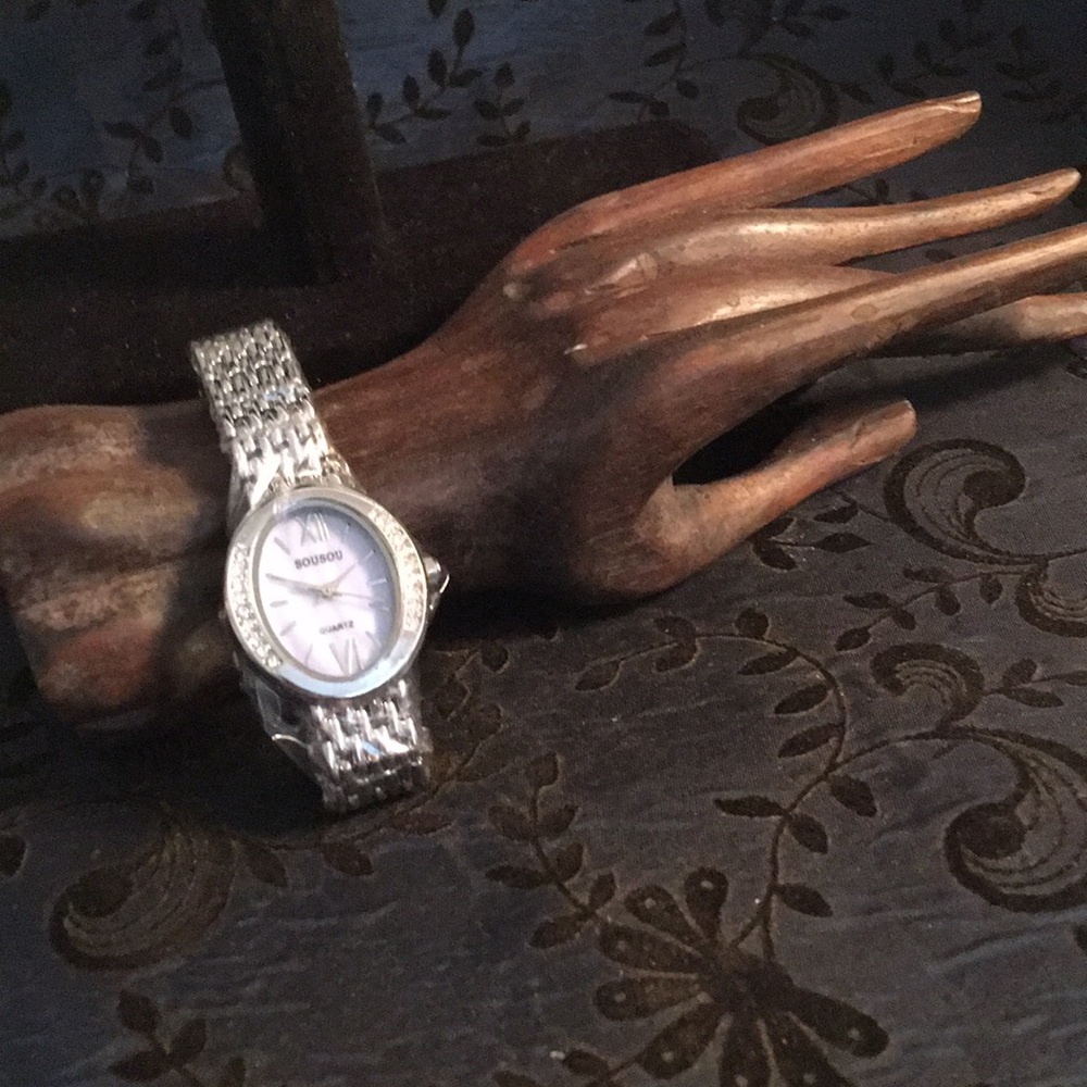 Sou Sou sparkling crystal purple ceramics ladies mechanical watch Roman numerals